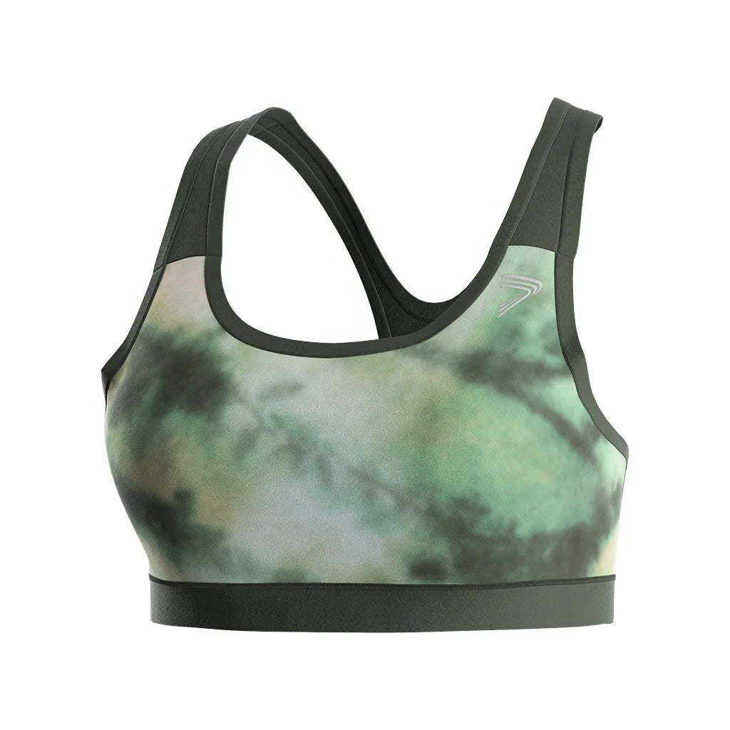 Stretch Women's Crop Bra Wireless Compression Wide Non-Slip Straps Moisture Wicking Double-Layer Fabric for CrossFit