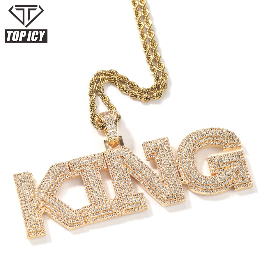 2021 Fashion Hiphop Jewelry Big Name Pendants for Necklace Iced Out Initial Name Necklace AAA CZ Jewelry