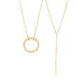 Fashion Jewelry Gold Plated for Women Jewelry Bodychain Collar Necklace Simple Bar Drop Necklace Lariat Y Long Necklace