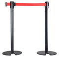 U Shape Base Stainless Steel 201/304 Black Stand Belt Barrier with Red Belt by Ufeiya