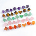 Platonic Solids Sacred Geometry Crystal Set 7 Chakras Reiki Healing Crystals Natural Genuine Stone