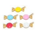 5Pcs Cute Stainless Steel Enamel Colorful Candy Charms Pendants for DIY Necklace Materials Jewelry Making Wholesale