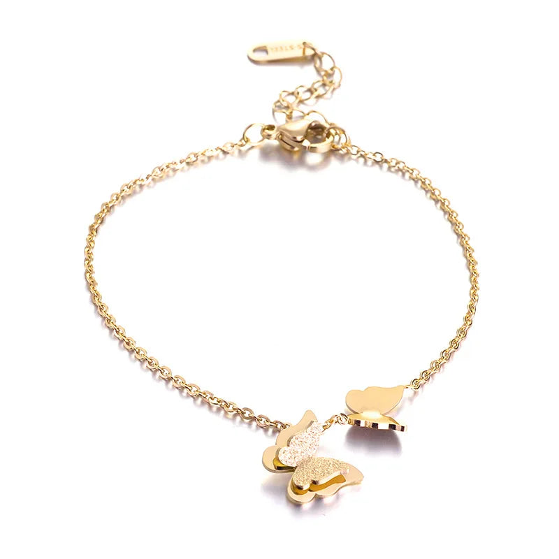 Wholesale Designer Charm Bracelet Butterfly Charms Bracelet Stainless Steel Women Jewelry