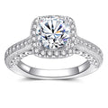 Wholesale Silver Engagement Ring with Custom Diamond Rhodium Plated for Wedding Party or Anniversary Ring