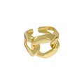 VIANRLA 925 Sterling Silver Chunky Link Chain Design Rings Open Adjustable Ring
