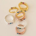 Best Friend Memorial Jewelry 18k Gold 925 Sterling Silver Custom Cz Gemstone Birthstone Signet Ring Wholesale