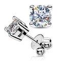 GIGAJEWE Round Cut 3mm 4mm 5mm Moissanite 18K Gold Plated 925 Silver Stud Earrings Jewelry Woman Girl Gift