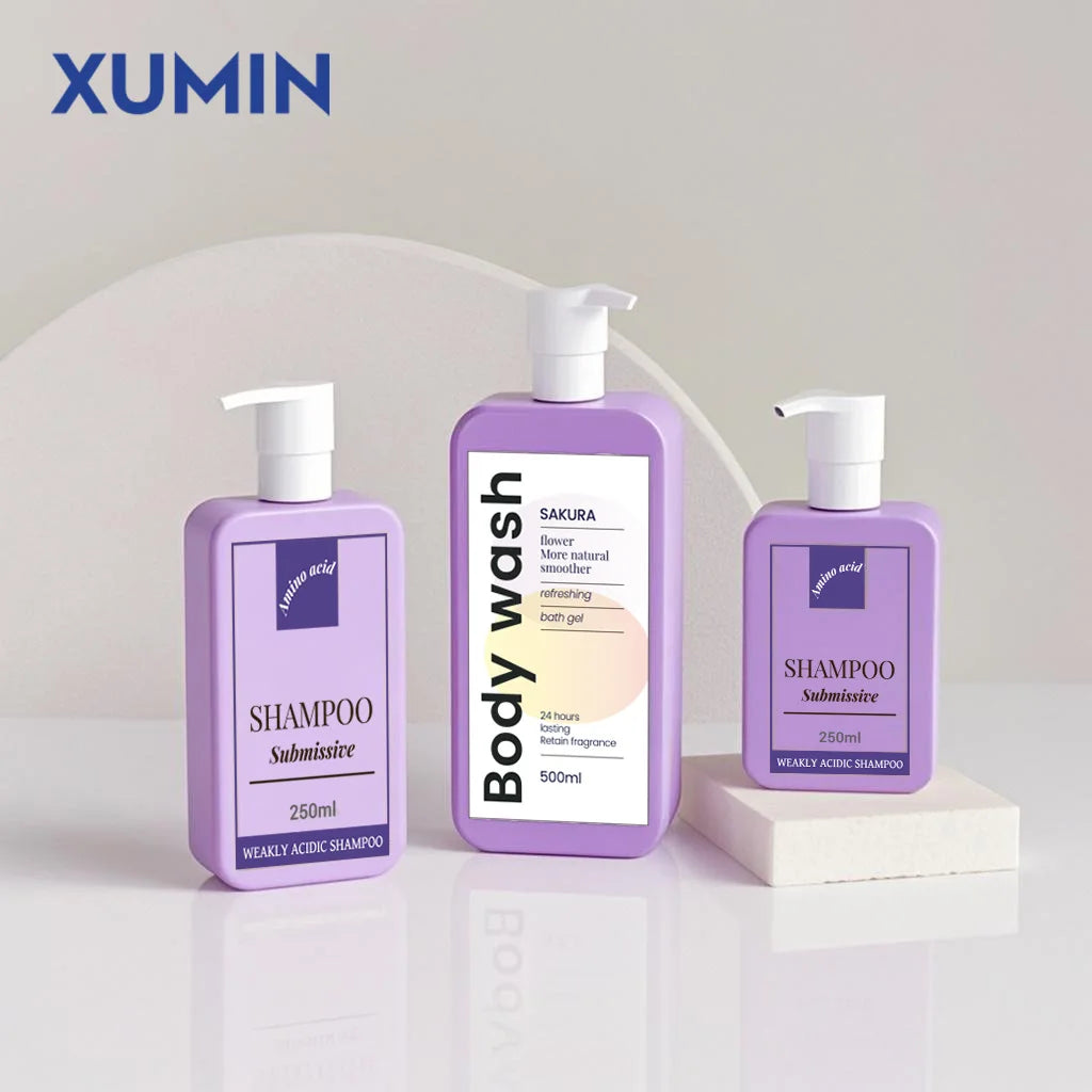 2025 Luxury 250ml 350ml 500ml Plastic PE Shampoo and Conditioner Bottles Wholesale Empty White Shower Gel Bottles Packaging