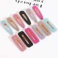 Wholesale Girls' Sparkling Acrylic Hairpins Water Drop Geometric Duckbill Hair Clips for Hair Decoration in Spring