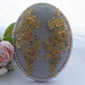 Handmade DIY Gold Thread Flower Lace Embroidery Cloth Stickers Decorative Nails and Sequins for Clothing Shoes Furniture