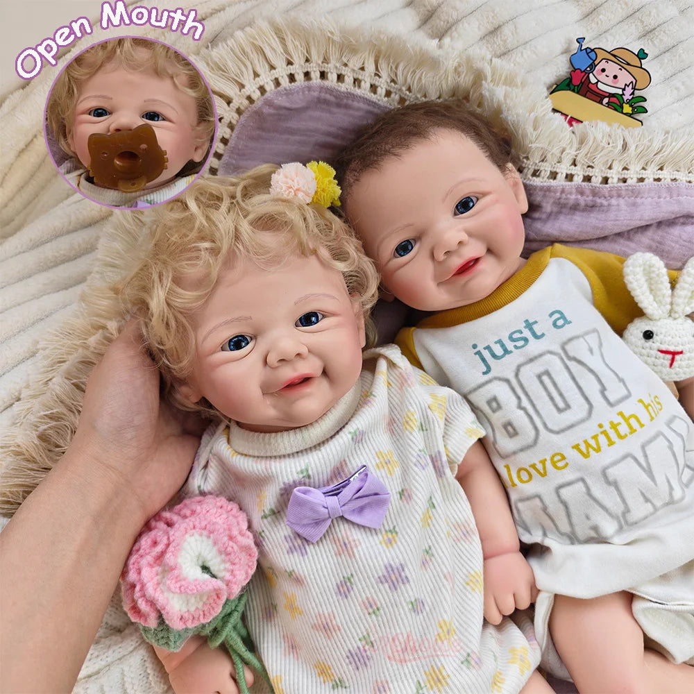 Lifelike Silicone Reborn Baby Doll Anatomically Correct 17" Vivienne with Rooted Hair Factory Custom Art Project Washable Muneca