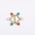Vintage Viking Brooch Creative Hexagonal Colorful Flowers Cloak Metal Buckle Pin Viking Fixing Clip