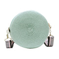Women's Small Round Straw Crossbody Bag Summer Beach Handbag Purse Fashionable Shoulder Bags