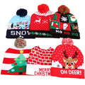 Christmas Party Decoration Led Beanies Santa Claus Hat Light-Up Warm Knitted Santa Claus Cap Adult Xmas Hats With Led Light