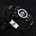 New Stainless Steel Fashion Silver Gold Gray Musical Notation Jewelry Bracelet Leather Bracelet  Gift for Couple