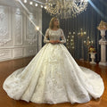 Jancember AM1906 Fashion Embroidery Sequined Vintage Luxury Ball Gown Wedding Dresses for Women 2022