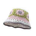 Sweet Cute Forest Color Flowers Handmade Crochet Hollow Fisherman Knit Warm Bucket Hat