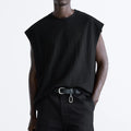Custom 100% Cotton Sleeveless T Shirts Vintage Fitness Tank Tops Vest Men's Loose Fit Men Tank Top