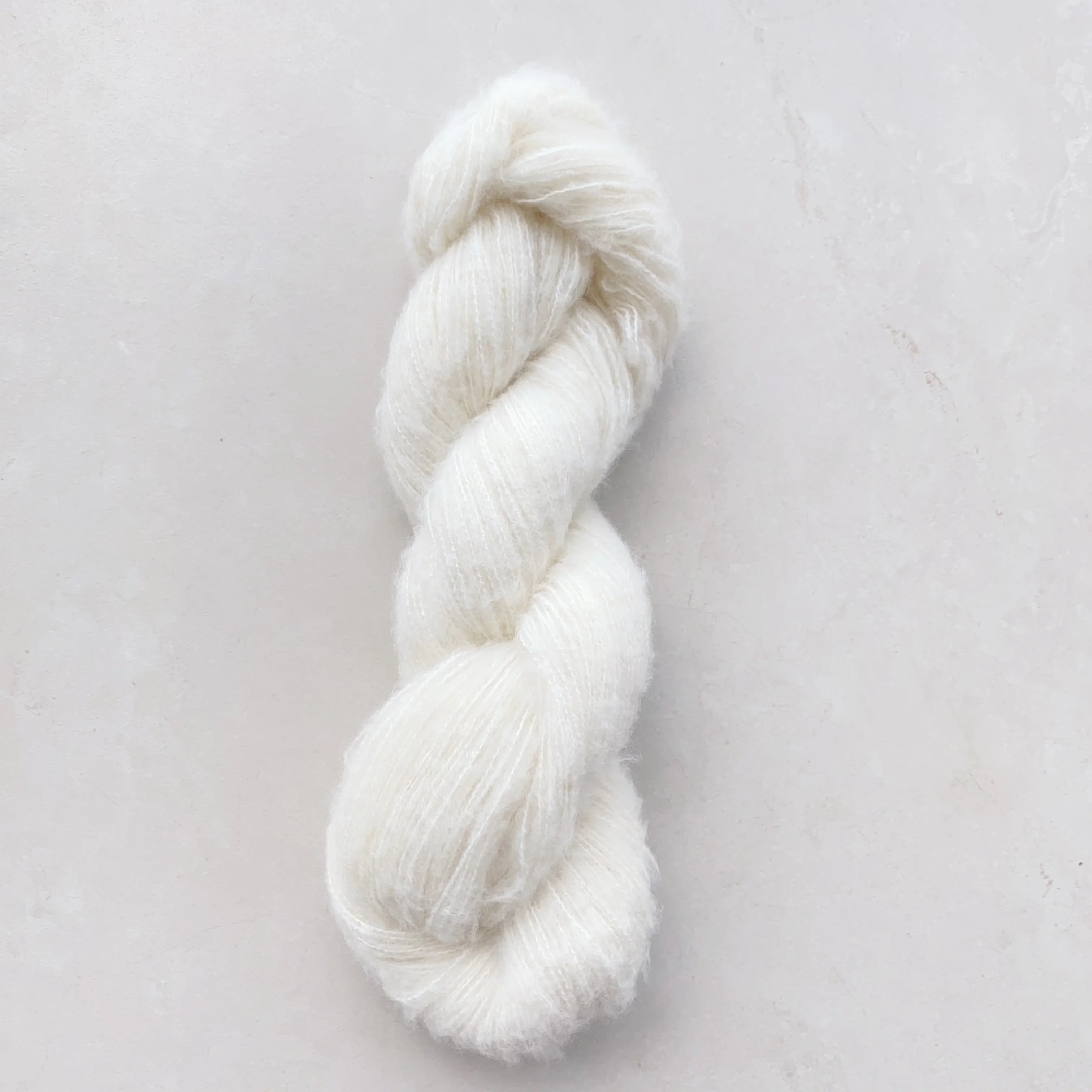 Lotus Yarns Pure Cashmere Brushed 100% Mongolia Cashmere Brushed Fluffy Yarn 290m/50g Natural White for Hand Dye Hand Knitting