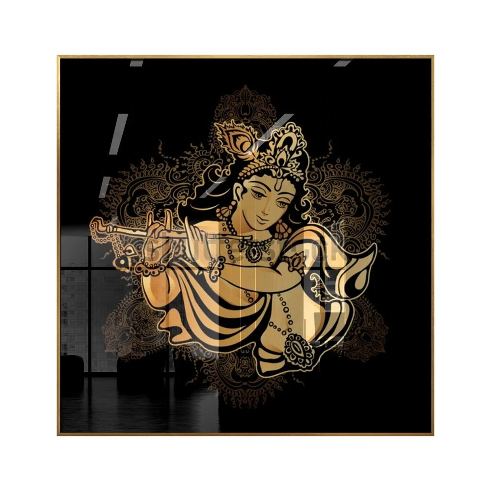 Home Decoration Indian Lord Radha Krishna Tanjore Religious God Artists Crystal Painting