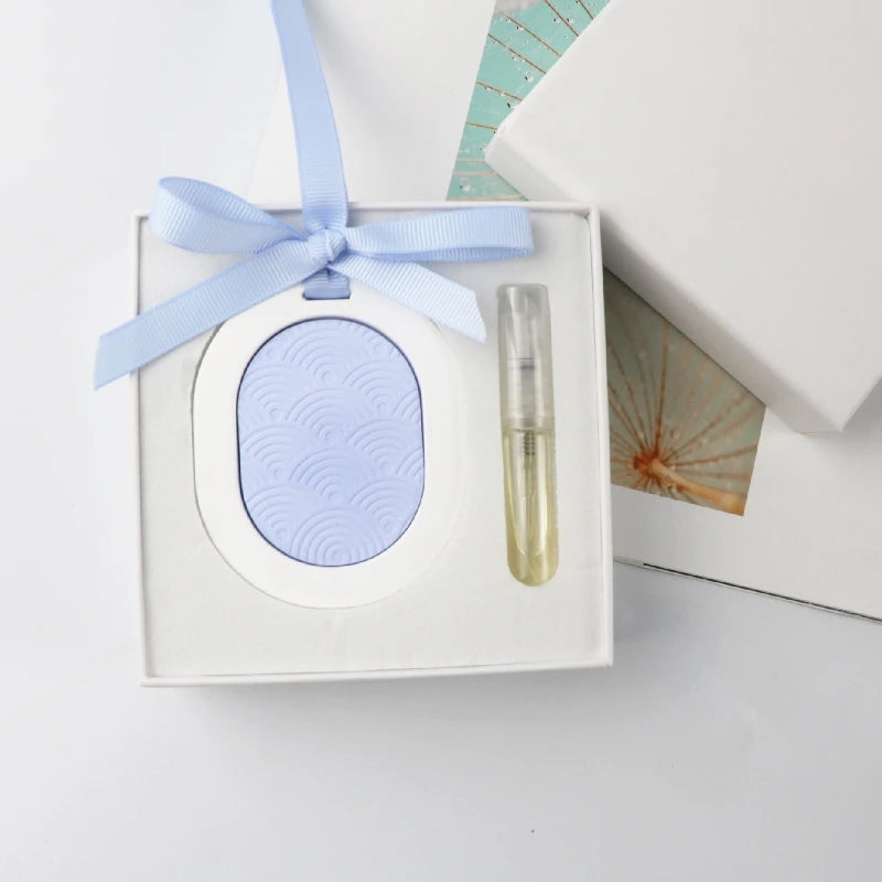 Stocked Scented Ceramic Hanging Wardrobe Car Aroma Plaster Air Freshener Porcelain Flower Home Fragrance Essential Oil Diffuser