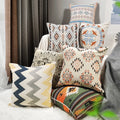 Superior Quality Abstract Geometric Woven Custom Original Design Boho Style Square Polyester/Cotton Cushion Cover Removable