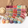 Colorful Jacquard Pattern Winter Wool Nordic Women Socks