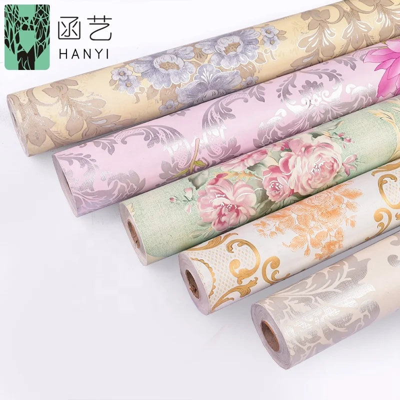 Wallcovering PVC Wallpaper Luxury Designs 3d Flower Vine Hotel Room Vinyl Wallpaper From China