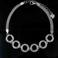 Sterling Silver 6*6mm Semi Mount Bracelet Empty Support Blank Claws Setting S925 Base Holder Without Center Stone Inlay for DIY