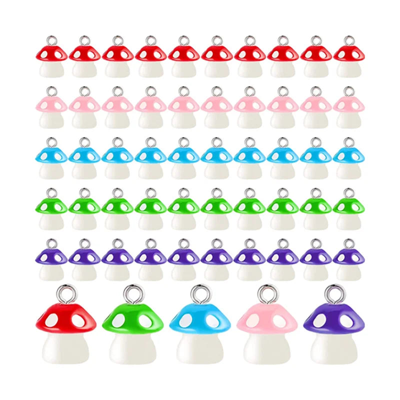 Wholesale Mushroom Charm Pendant  Resin Mushroom Jewelry Finding Charm DIY Pendant Making Resin Charm for Bracelet Necklace