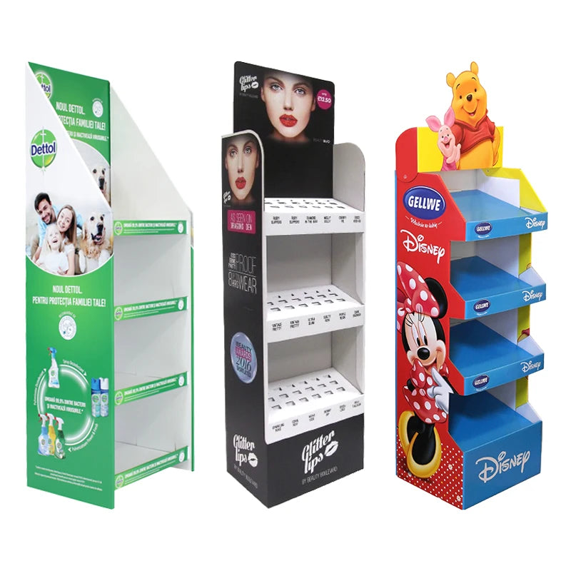 Hot Sale Custom Modern Store Cardboard Display Stand Corrugated Pop Carton Floor Paper Rack
