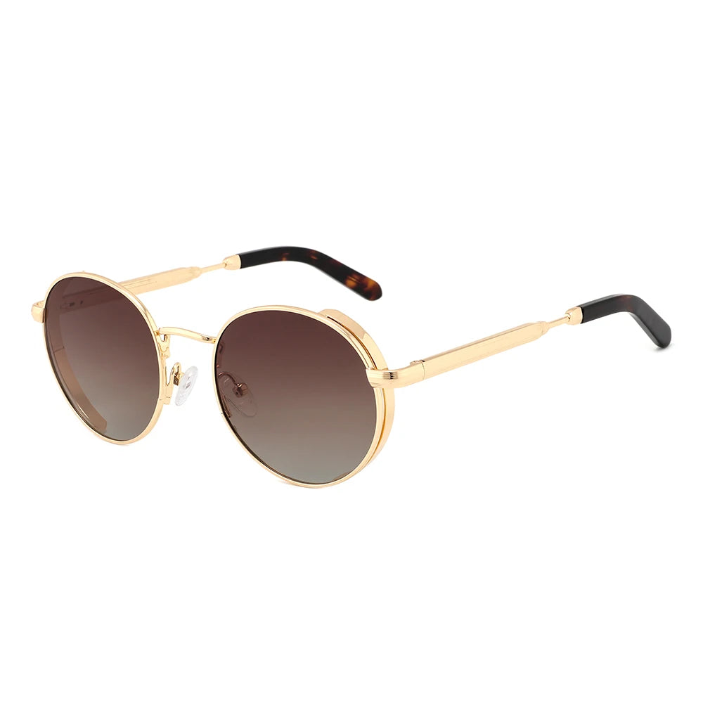 VIFF GLT9055 Wholesale Retro Round Gold Metal Sun Glasses Polarized Sunglasses