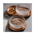 Oval Dessert Cup Tray Small Round Acacia Wood Coffee Table Decorative Serving Tray