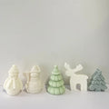 3D Christmas Tree Santa Claus Snowman Shape Silicone Candle Mold for Home Party Decoration