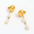 New Joolim Freshwater Pearl Dangle Earring Stainless Steel Drop Earring Wholesale Trendy Jewelry MegaBDM