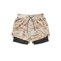 Men's Multi Pocket Outdoor Running Sports Leisure Double Layered Fitness Shorts
