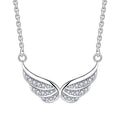 Fashion Charm Custom Jewellery S925 Sterling Silver Cubic Zirconia Cz Angel Wing Pendant Necklace