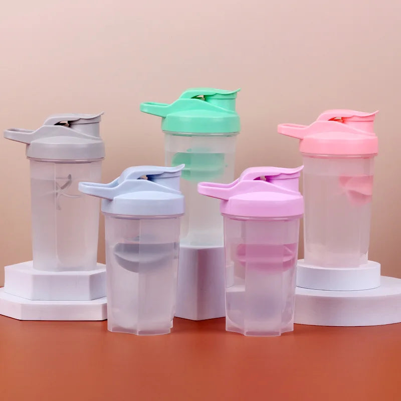 Customized 500ml Mini Portable Plastic Shaker Water Bottle Gym Protein Bottles Print Logo Sport Plastic Cups BPA Free Promotion