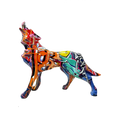 Modern Abstract Geometric Style Resin Wolf Statue for Office or Home Decor Elegant Animal Figurine Gift