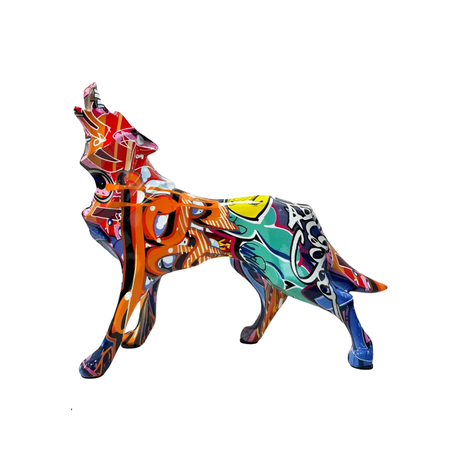 Modern Abstract Geometric Style Resin Wolf Statue for Office or Home Decor Elegant Animal Figurine Gift