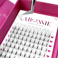 Abonnie Short Stem Pre Made Fanned Eyelash Extensions Premium Pbt Silk Promade Lashes Trays Heat Bonded Premade Volume Fans