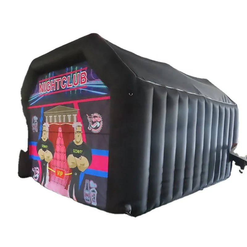Free air Ship to Door! 5x4x3m Black Inflatable Club Tent Custom Made Backyard Inflatable Nightclub Disco Tent