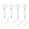 Popular Korean Cute Girls Dating Flower Geometry Silver Mirror Acrylic Earrings Fashion Jewelry