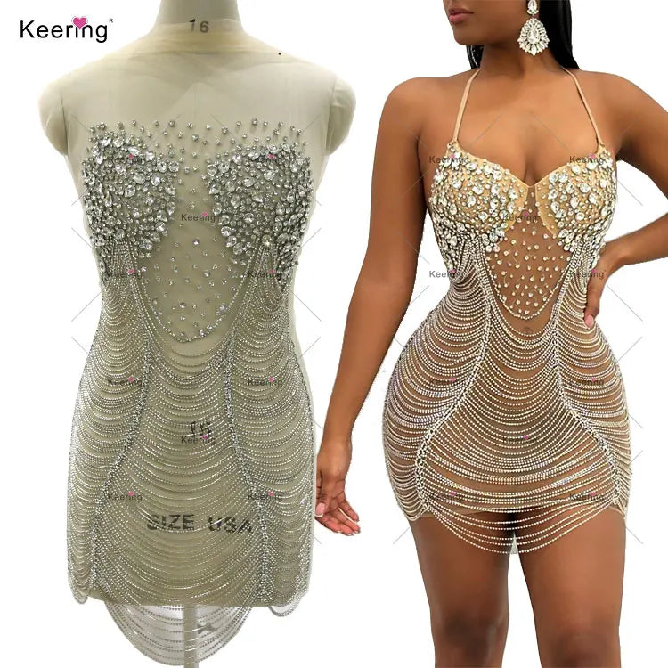 WDP-477 Newest Bodice Applique With Rhinestone Applique for Rhinestone Crystal for Wedding Party Dress
