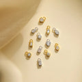 Fine 925 Sterling Silver 18K Gold Plated Drop Heart Oval Square Eye Round Zircon Charm for Jewelry Accessories