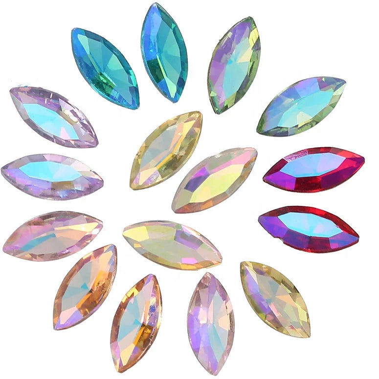 Wholesale 7*15mm Horse Eye  AB Color Loose Crystal Glass Rhinestones for Dress