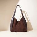 Handbag Manufacture Custom Women's Brown Genuine Leather Suede Shoulder Tote Bag Ladies Crossbody Handbags Purse