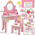 Hot Selling Durable Wooden Simulation Dressing Desk Dresser Furniture Toys for Girls' Holiday Birthday Gift