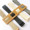 Women's Retro Minimalist Woven Elastic Waistband Wide Fabric Belt with Excellent Comfort Accessory