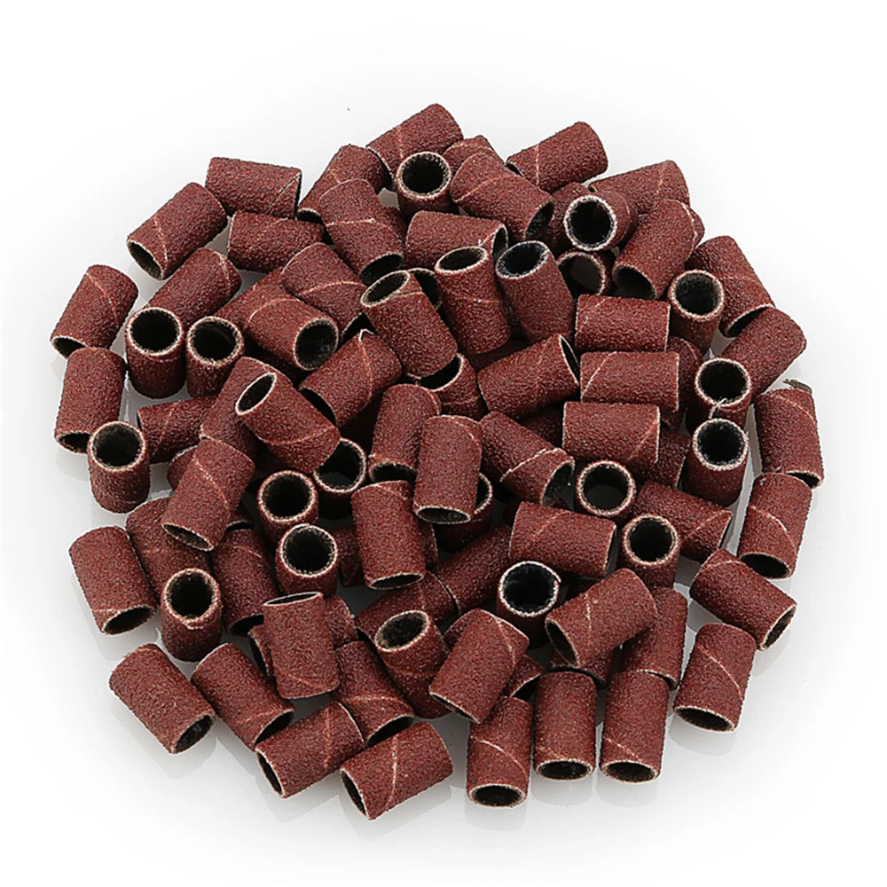 80#/120#/150#/180#/240# zebra Sanding Bands for Art Tools Nail Drill Bits Brown Sanding Ring